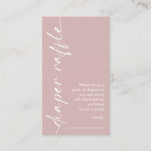 Roterad text dammig rosa blöja lott Baby Shower Tilläggskort