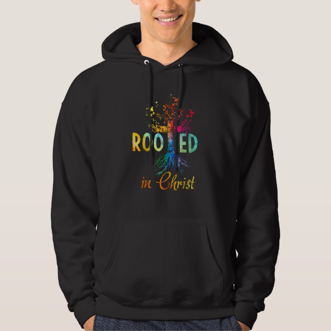 Roterade i Jesus Gud Kristna Rai Hoodie (Framsida)
