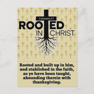 Roterade i Kristus Colossians 2:7 Bibelverse Vykort