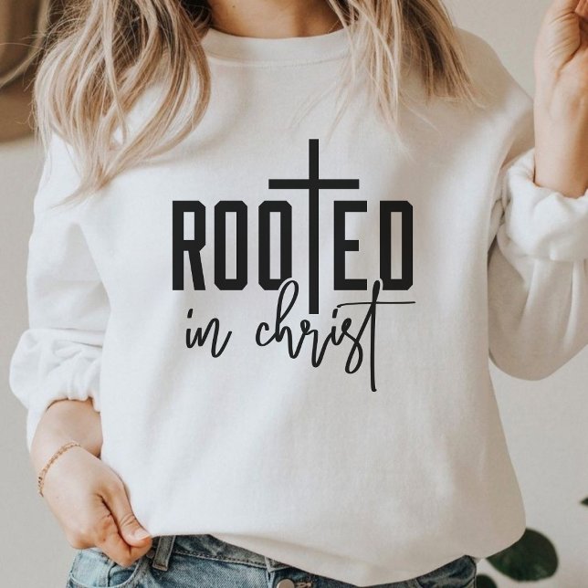 Roterade i Kristus Faith-baserad grafik Christian T Shirt (Rooted In Christ Faith Based Graphic Christian Sweatshirt)