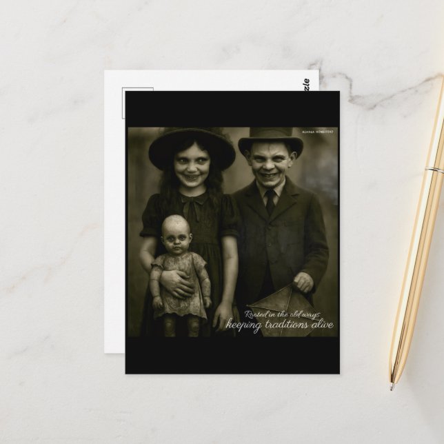 Roterade på gamla sätt som bevarar traditionerna l vykort (Fram/Back In Situ)