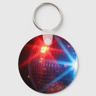 Roterande boll för spegeldisko med laser-ljus nyckelring