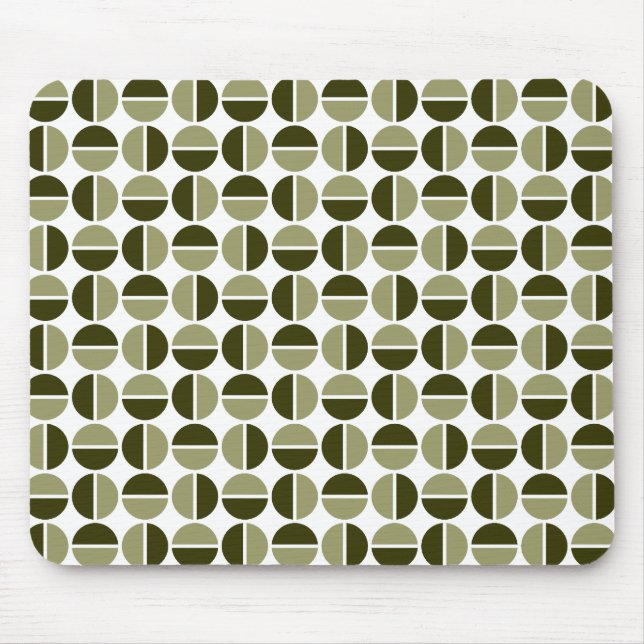 Roterande cirklar - Khaki och Mörk Olive Musmatta (Framsidan)