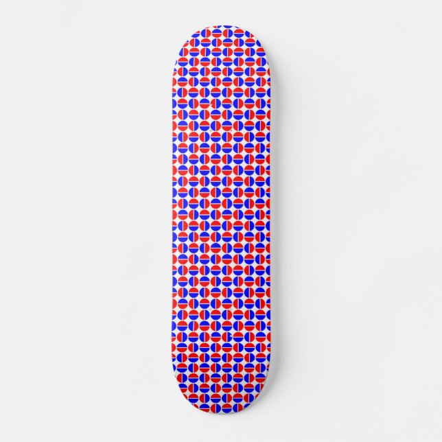 Roterande cirklar - Röd och blå Skateboard Bräda 19,5 Cm (Framsida)