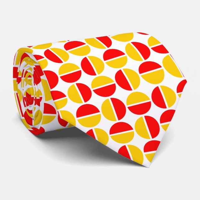 Roterande cirklar - Röd och gul Slips (Rullad)