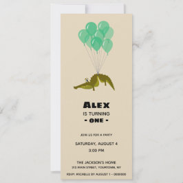 Roterande en krokodilfödelsedagsfest inbjudningar