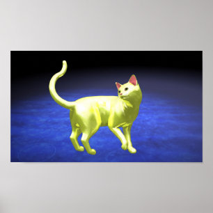 Roterande gul katt poster