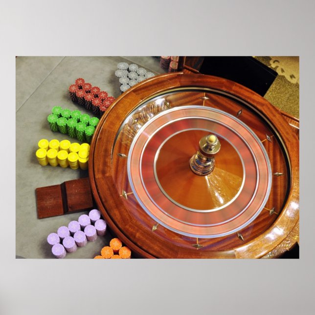 Roterande hasardspel i kasino roulette-hjul poster (Framsidan)