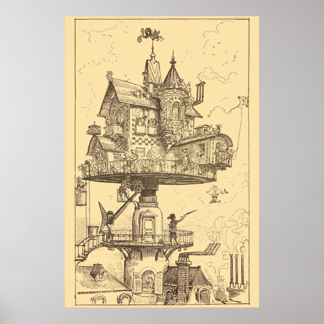 Roterande hus poster (Framsidan)