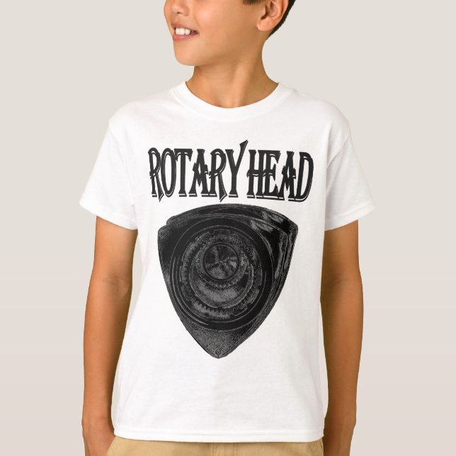 Roterande motordrivet rotationshuvud t shirt (Framsida)