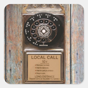 Roterande telefonantik betalar mobilt tåligt fyrkantigt klistermärke