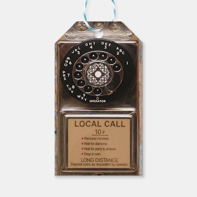 Roterande telefonantik betalar mobilt tåligt presentetikett (Framsidan)