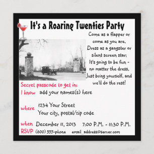 Roterande tjugoåringar Party Inbjudningar