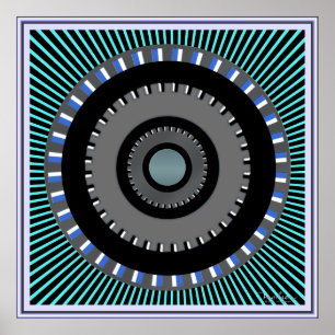 Roterande växlar Hjul Optisk bild Poster