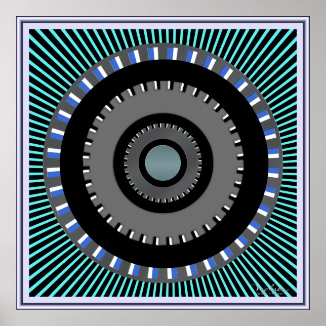 Roterande växlar Hjul Optisk bild Poster (Framsidan)