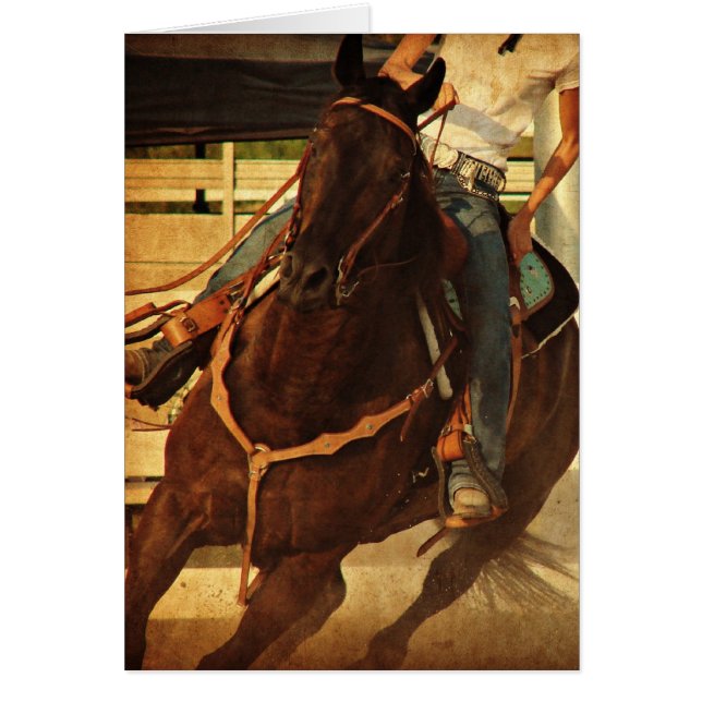Roterande western häst hälsningskort (Framsidan)