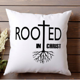 Roterat i Kristus Elegant Kor Black White Faith Kudde