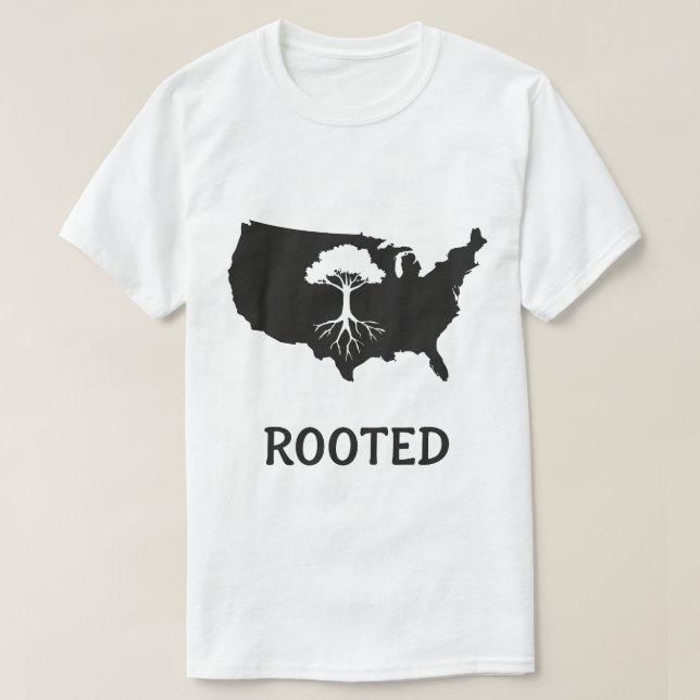 Roterat USA Träd Graphic T-Shirt (Design framsida)