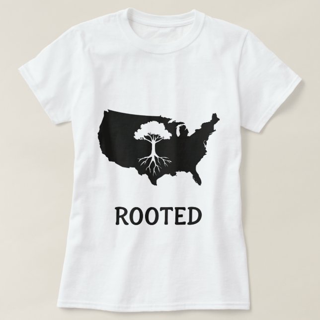 Roterat USA Träd Graphic T-Shirt (Design framsida)