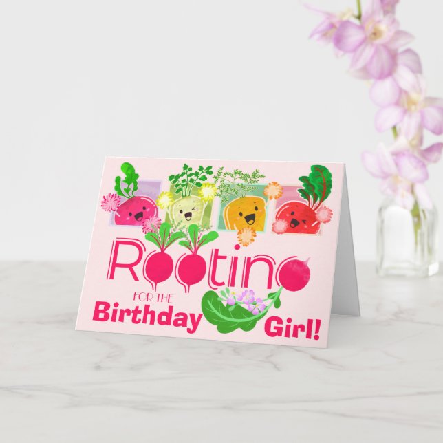 Rotering till Birthday Girl | Motivational Pun Kort (Orkide)