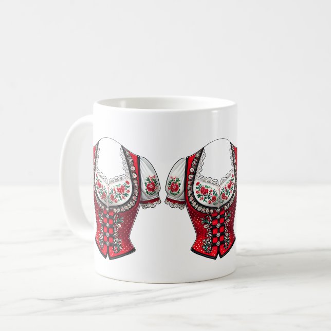 Rotes Dirndl Volksfest Kirchweih Oberteil Kaffemugg (Framsida vänster)