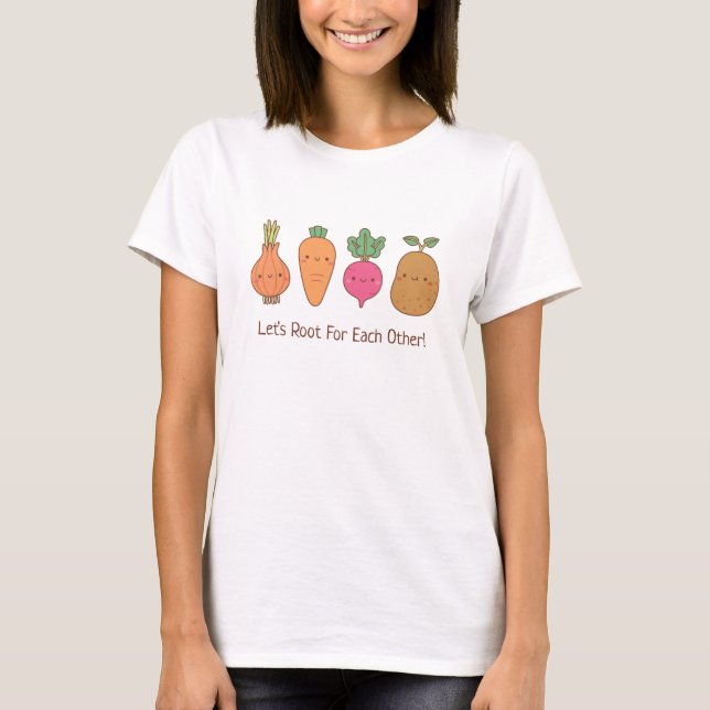 Rotfruktsstöd för Varandra Pun Doodle T Shirt (Framsida)