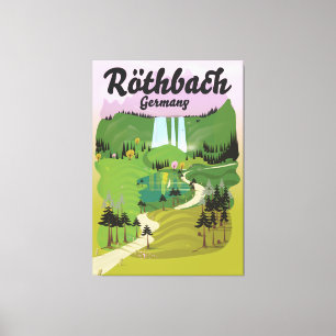 Röthbach Tyskland vintage reseskylt Canvastryck