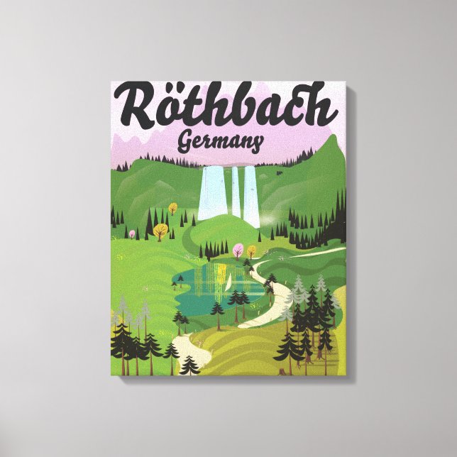 Röthbach Tyskland vintage reseskylt Canvastryck (Framsida)