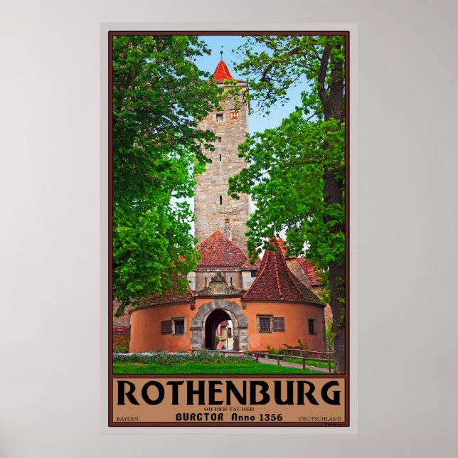 Rothenburg Castle Gate Poster (Framsidan)