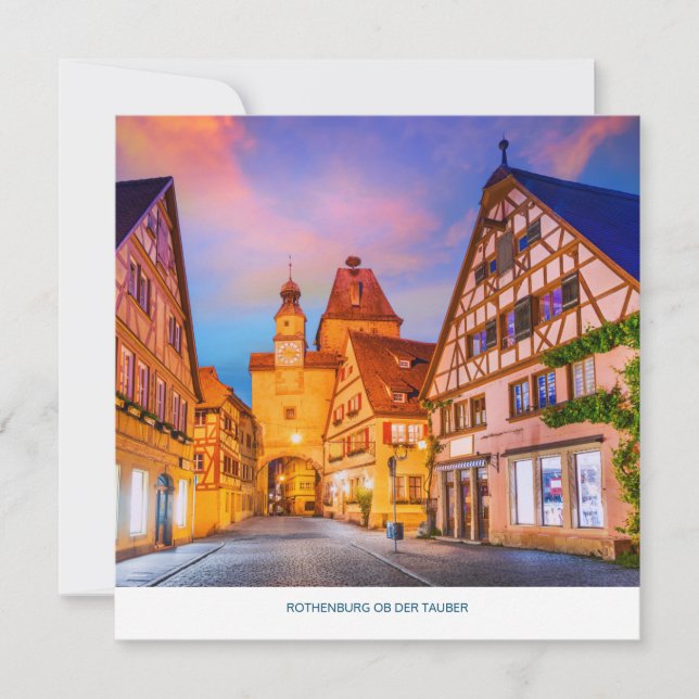 Rothenburg ob der Tauber Flat Helgdag Card Julkort (Framsida)