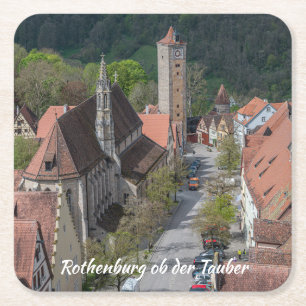 Rothenburg ob der tauber old town ovanifrån underlägg papper kvadrat