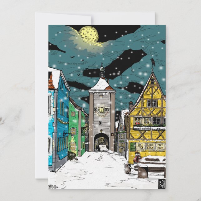 Rothenburg ob der Tauber Tyskland jul Inbjudningar (Framsida)