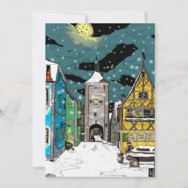 Rothenburg ob der Tauber Tyskland jul Julkort