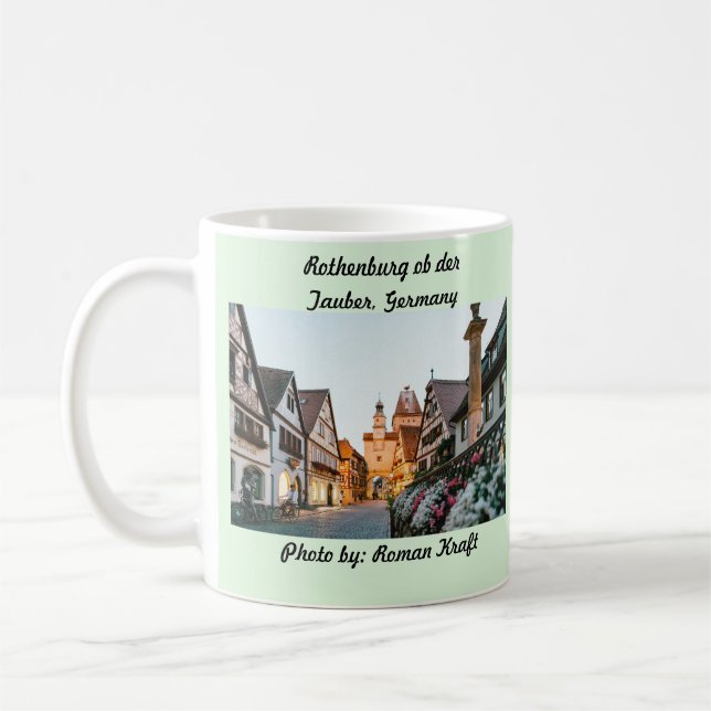 Rothenburg ob der Tauber, Tyskland Magnet Kaffemugg (Vänster)