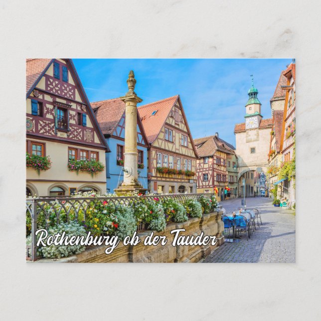 Rothenburg ob der Tauber, Tyskland Vykort (Framsida)