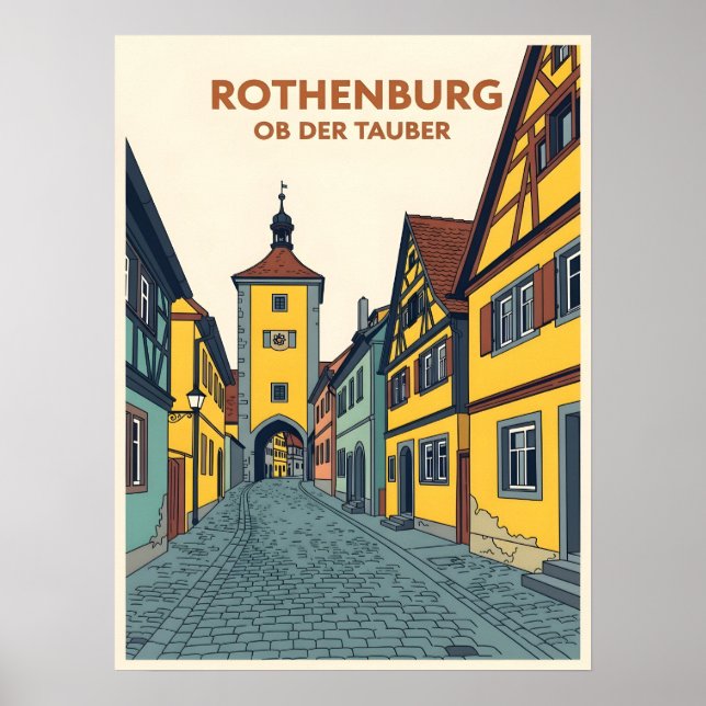 Rothenburg ob der Tauber Vintage Poster (Framsidan)