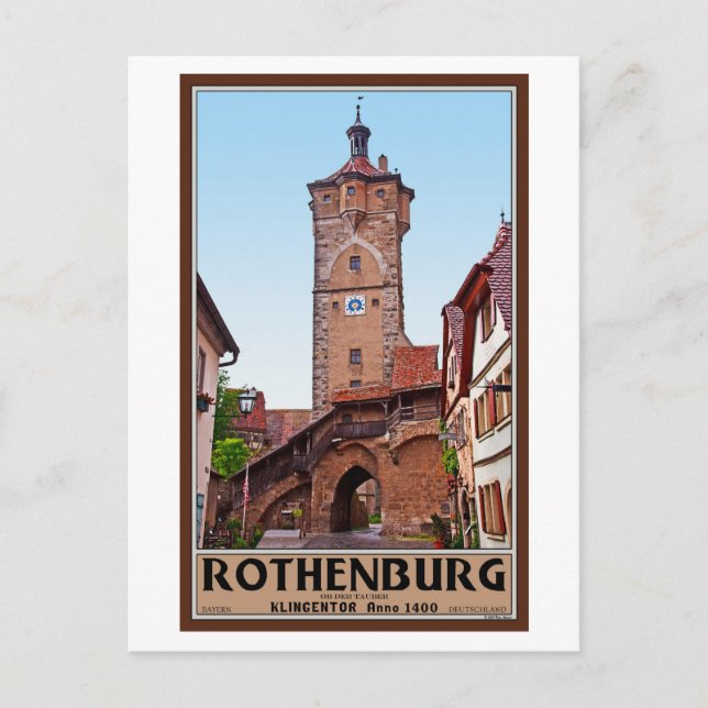 Rothenburg od Tauber - Klingentor Vykort (Framsida)