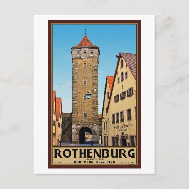 Rothenburg od Tauber - Rödertor Vykort (Framsida)