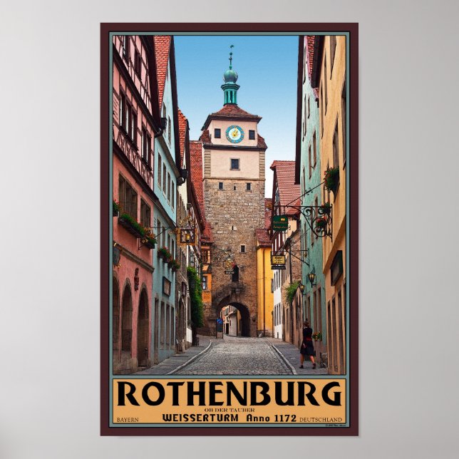 Rothenburg od Tauber - Weisserturm Poster (Framsidan)