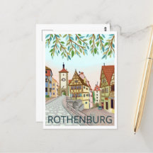 Rothenburg Town View Travel Illustration