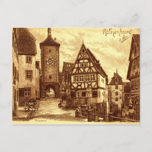 Rothenburg Tyskland 1907 vintage Vykort