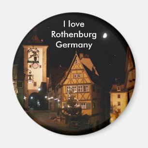 Rothenburg Tyskland i månsken Magnet