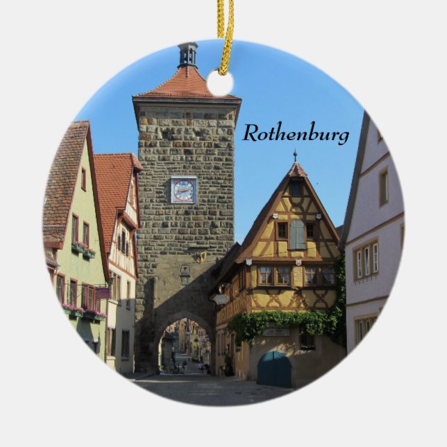 Rothenburg, Tyskland Julgransprydnad Keramik (Framsidan)
