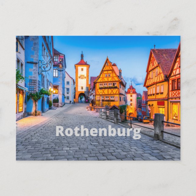 Rothenburg, Tyskland Street City View Vykort (Framsida)