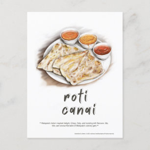 Roti Canai Malaysia Helgdag vykort