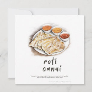 Roti Canai Malaysia Helgdag vykort