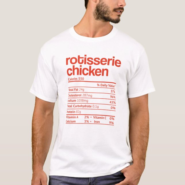 Rotisserie Chicken Nutrition Fact Thanksgiving Chr T Shirt (Framsida)