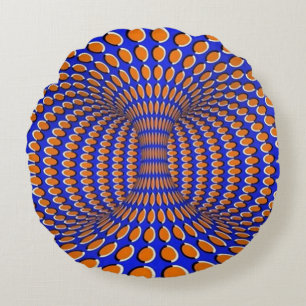 Rötnande Virvel Optisk Illusion Rund Kudde