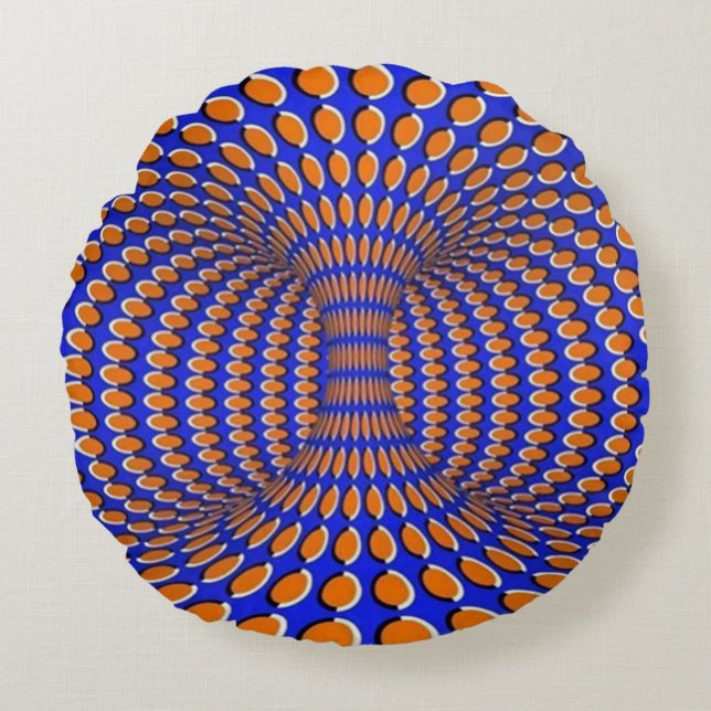 Rötnande Virvel Optisk Illusion Rund Kudde (Framsidan)