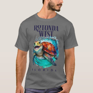 Rotonda Väster Florida Watercolor Lycklig Sea Turt T Shirt